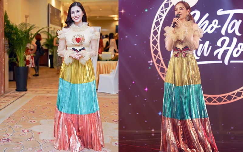 Lâu lắm mới xuất hiện, Hà Lade lại đụng váy mà Chi Pu diện từ gần 3 tháng trước - Ảnh 1.