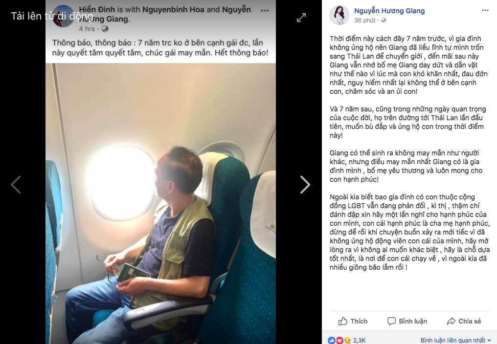 Xúc động trước câu chuyện bố Hương Giang sang Thái ủng hộ con gái, không để con đơn độc như hành trình chuyển giới 7 năm trước - Ảnh 1.